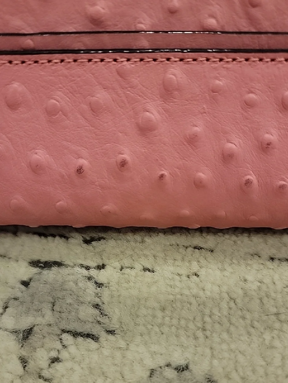 kate spade Ostrich-Embossed Pink Dome Satchel with Strap